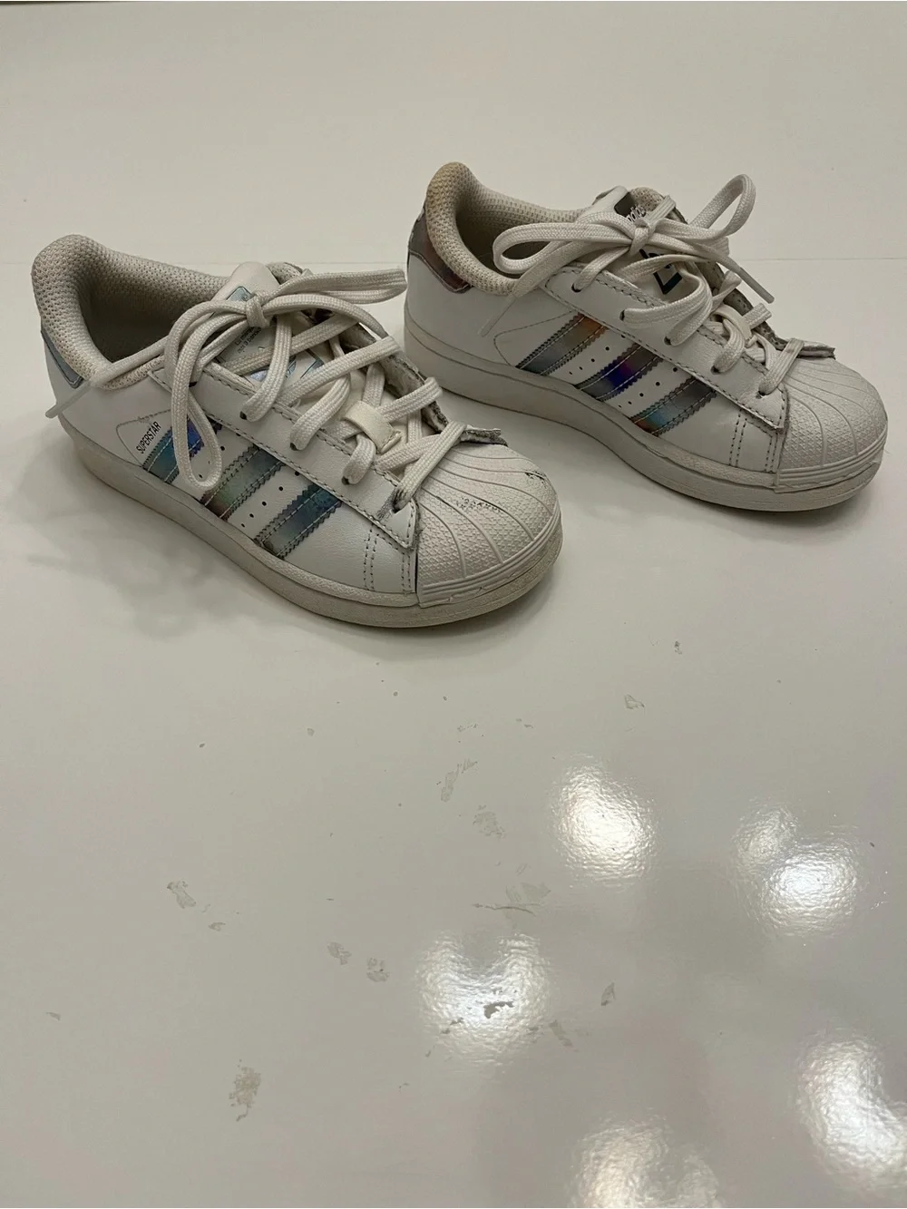 adidas Kids Superstar Holographic Sneaker Size 11K